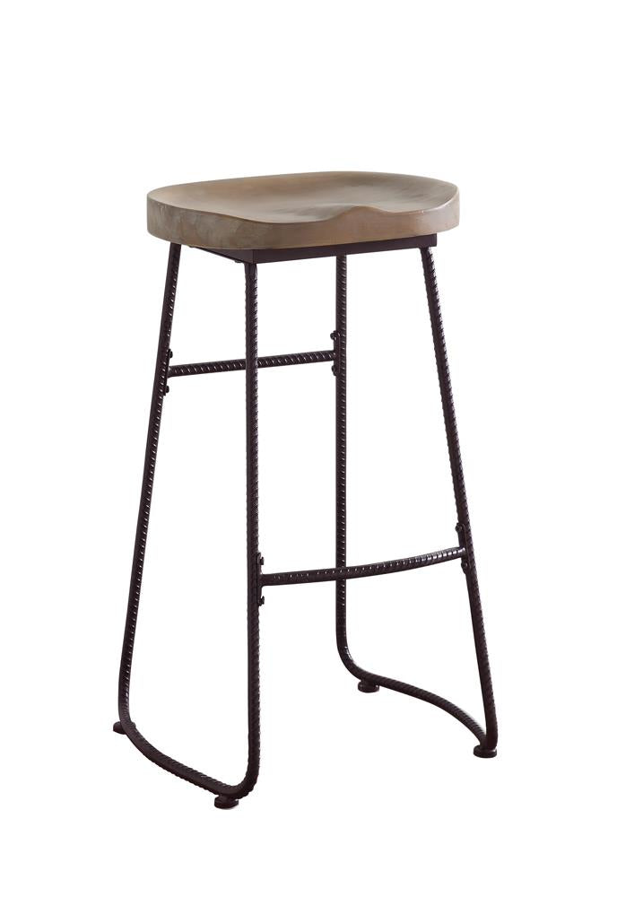 Backless Bar Stool Driftwood and Dark Bronze