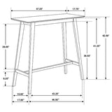 Mesa de bar rectangular Finnick de 47 pulgadas de altura de pub en nogal
