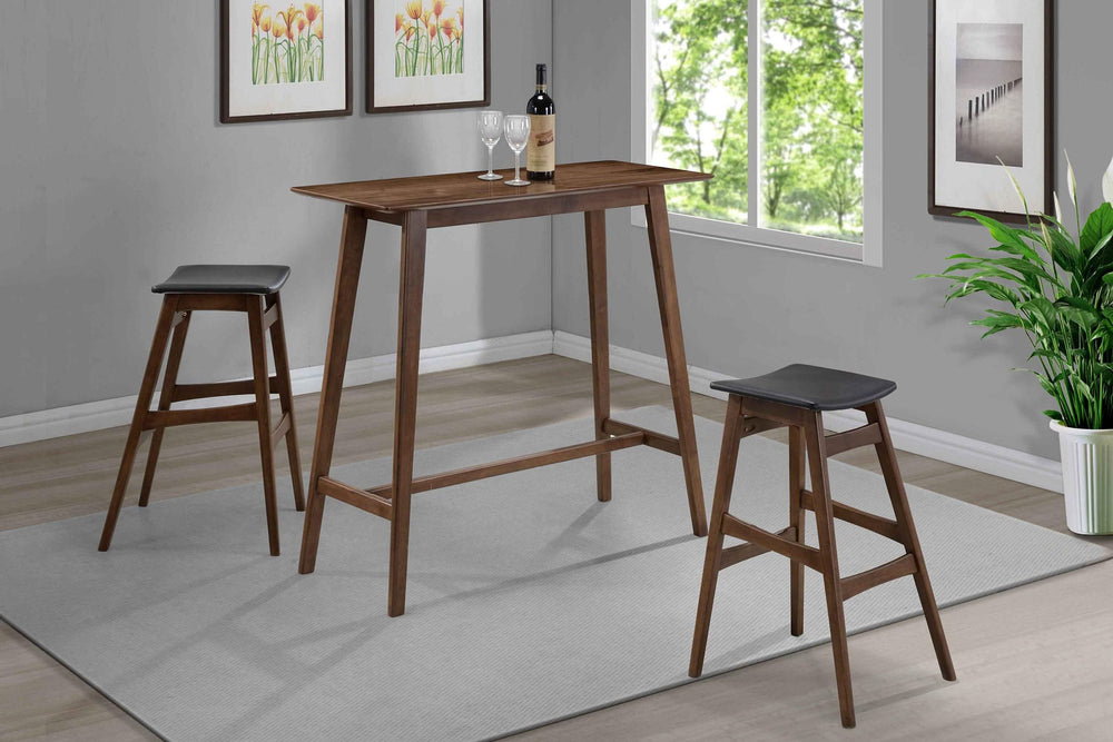 Mesa de bar rectangular Finnick de 47 pulgadas de altura de pub en nogal