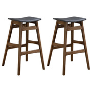 Finnick Cushioned Backless Bar Stool Walnut (Set of 2)