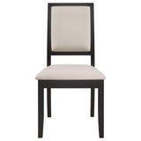 Juego de comedor Louise de 7 piezas con hojas extensibles rectangulares, color negro