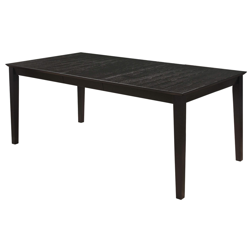 Mesa de comedor rectangular Louise de 78 pulgadas con hojas extensibles, color negro