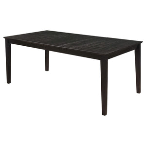 Mesa de comedor rectangular Louise de 78 pulgadas con hojas extensibles, color negro