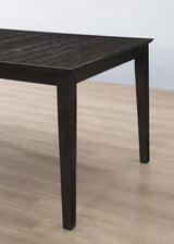 Mesa de comedor rectangular Louise de 78 pulgadas con hojas extensibles, color negro