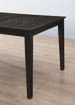 Mesa de comedor rectangular Louise de 78 pulgadas con hojas extensibles, color negro