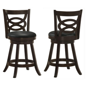 Taburete giratorio de madera Calecita color capuchino (juego de 2)