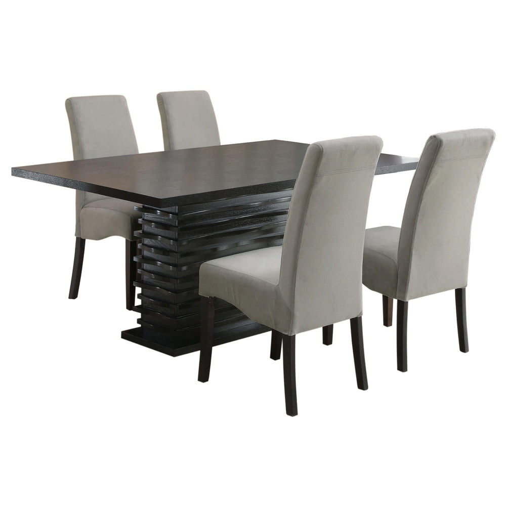 Juego de mesa de comedor rectangular Stanton de 5 piezas, gris
