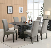 Juego de mesa de comedor rectangular Stanton de 7 piezas, gris