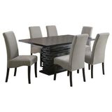 Juego de mesa de comedor rectangular Stanton de 7 piezas, gris