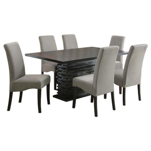 Juego de mesa de comedor rectangular Stanton de 7 piezas, gris