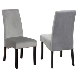 Silla de comedor tapizada en terciopelo Stanton, color gris (juego de 2)