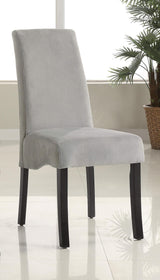 Silla de comedor tapizada en terciopelo Stanton, color gris (juego de 2)