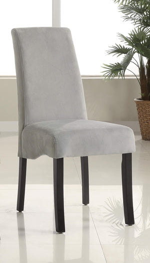 Silla de comedor tapizada en terciopelo Stanton, color gris (juego de 2)