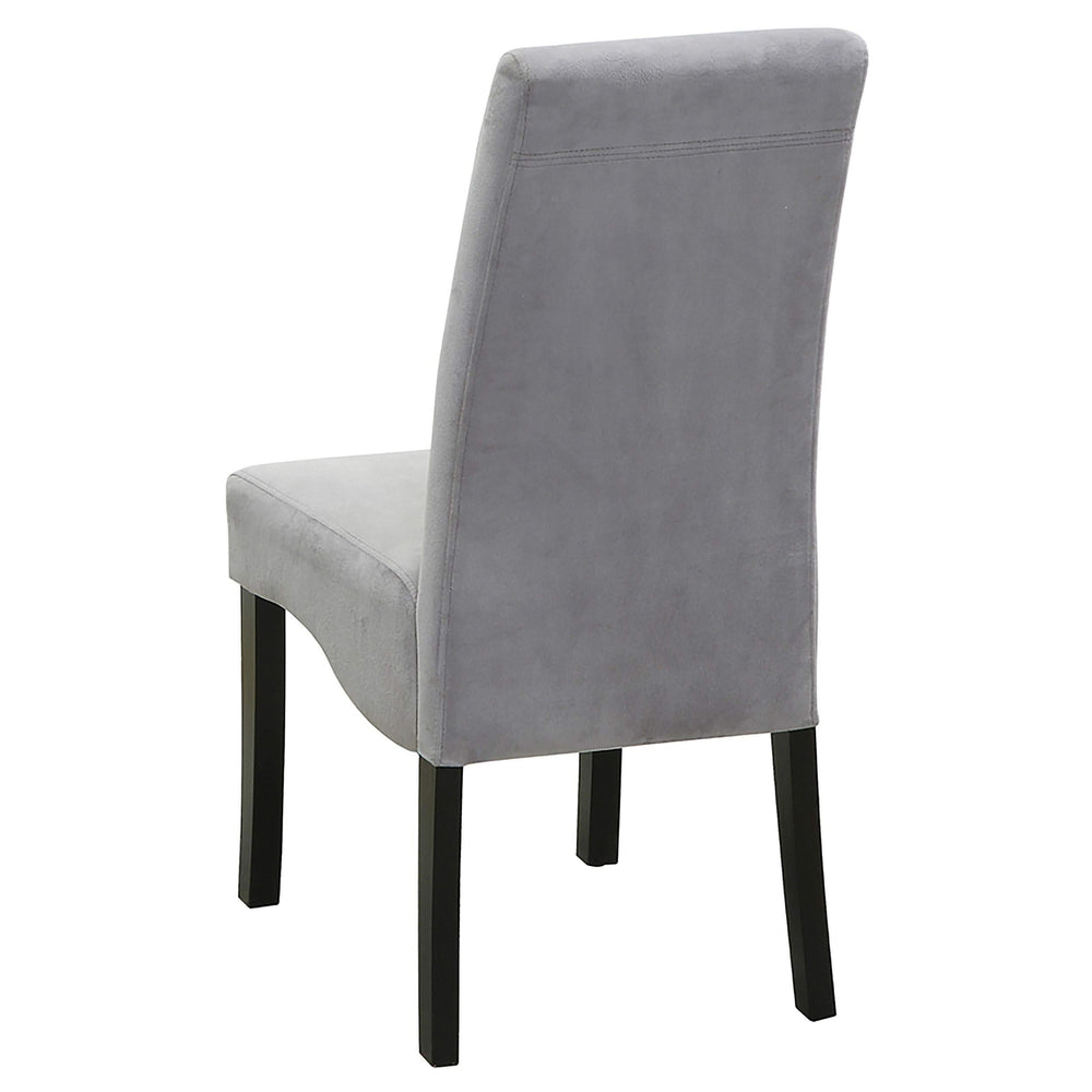 Silla de comedor tapizada en terciopelo Stanton, color gris (juego de 2)