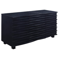 Aparador tipo buffet Stanton de 3 cajones, color negro