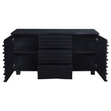 Aparador tipo buffet Stanton de 3 cajones, color negro