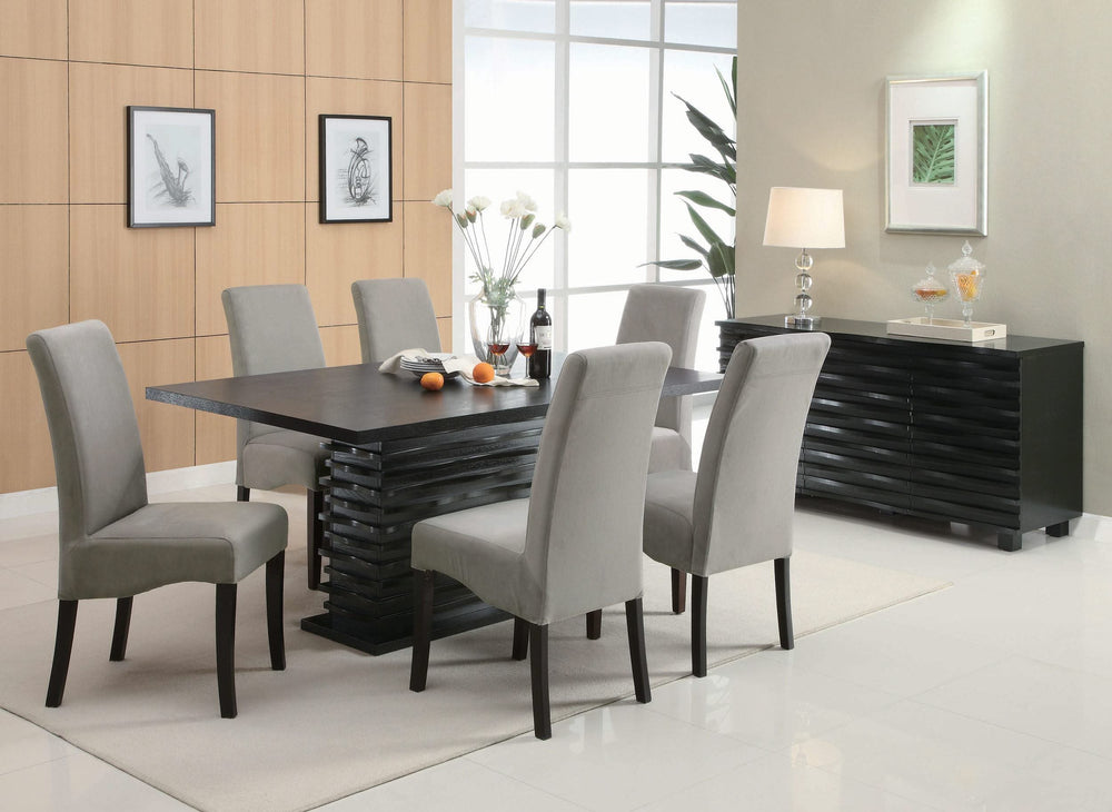Aparador tipo buffet Stanton de 3 cajones, color negro