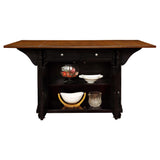 Mesa de cocina Slater con dos cajones y hojas abatibles, color negro