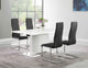 Juego de mesa de comedor Anges de 5 piezas en blanco de alto brillo y negro