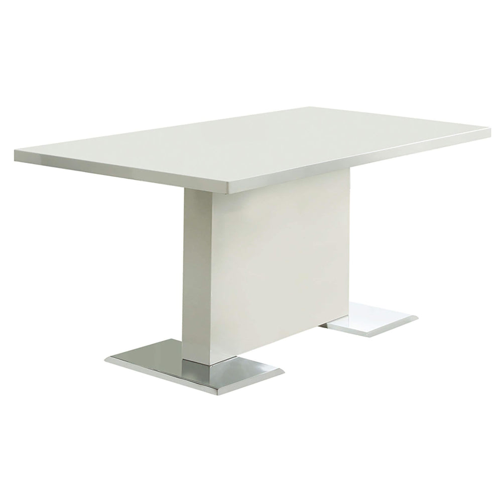 Juego de mesa de comedor Anges de 5 piezas en blanco de alto brillo y negro