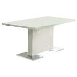 Juego de mesa de comedor Anges de 5 piezas en blanco de alto brillo y negro