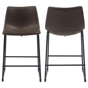 Silla de mostrador tapizada Michelle marrón (juego de 2)