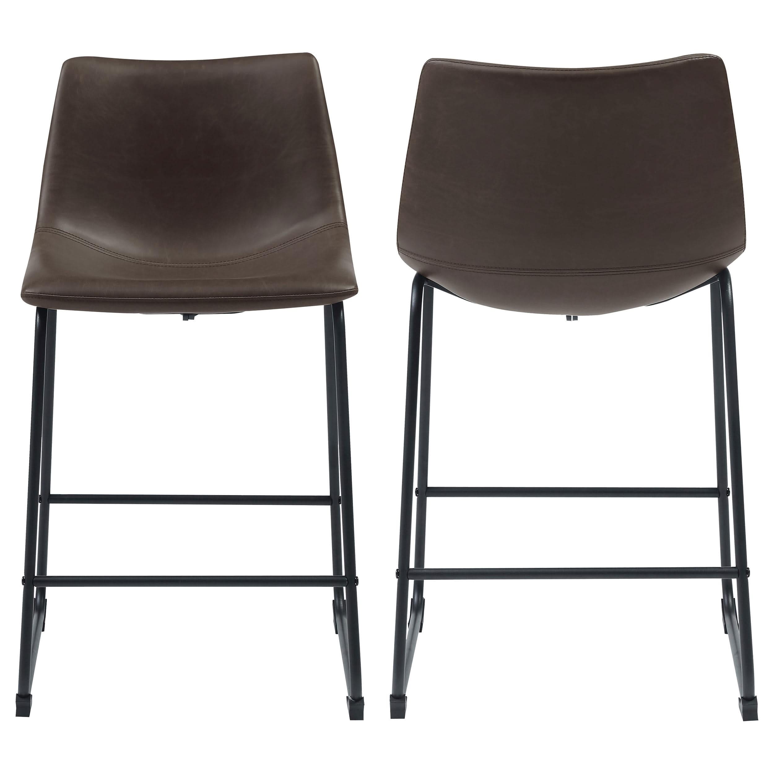 Silla de mostrador tapizada Michelle marrón (juego de 2)