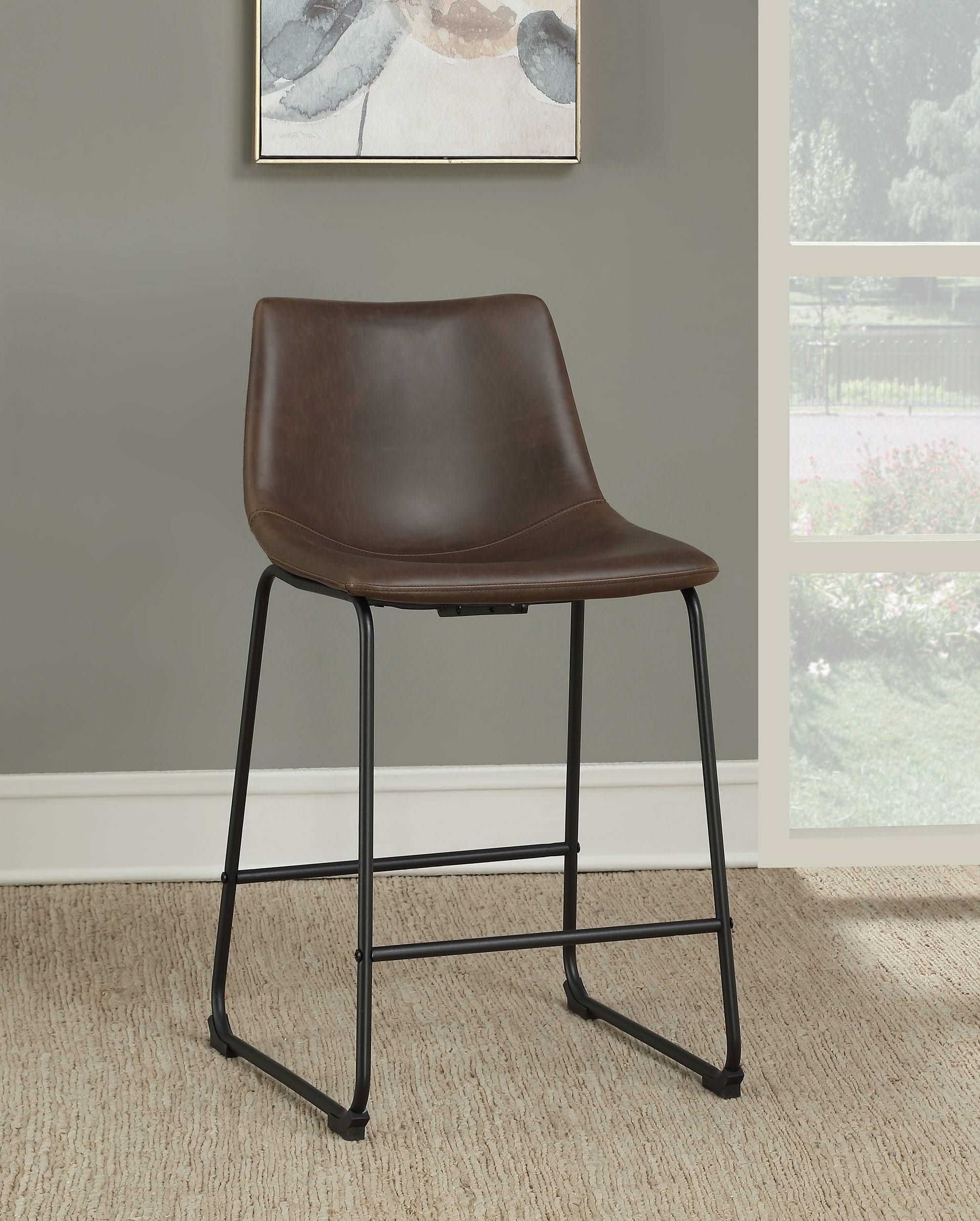 Silla de mostrador tapizada Michelle marrón (juego de 2)