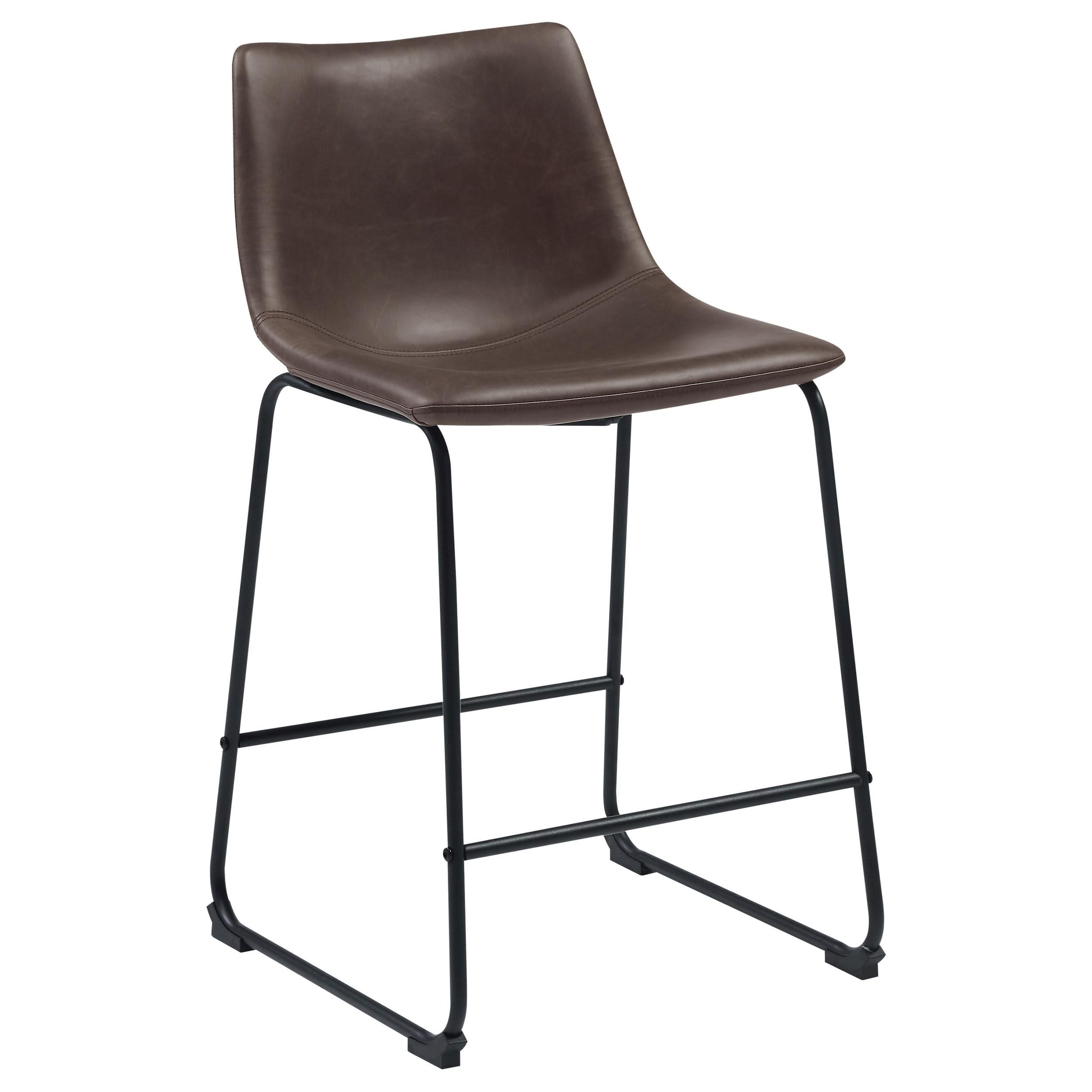 Silla de mostrador tapizada Michelle marrón (juego de 2)
