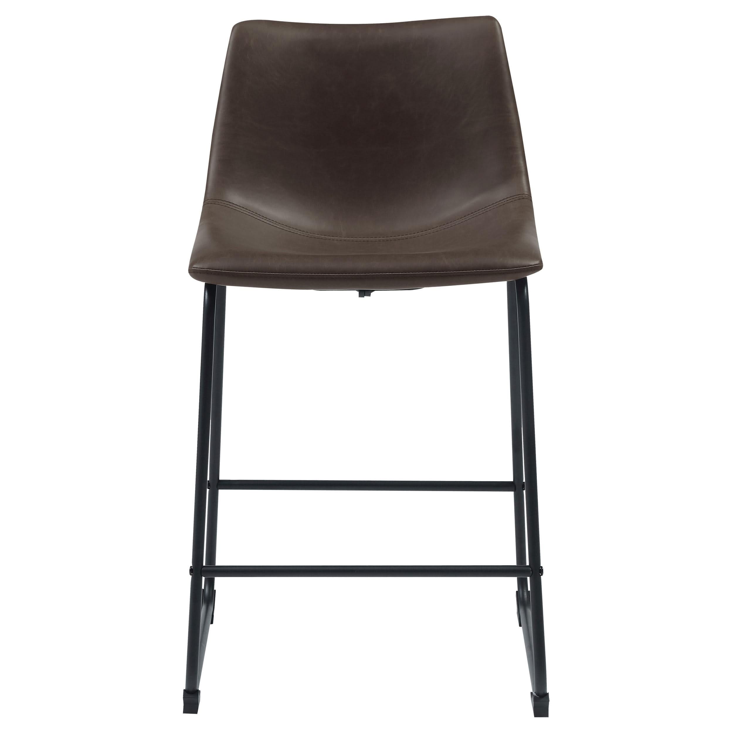 Silla de mostrador tapizada Michelle marrón (juego de 2)