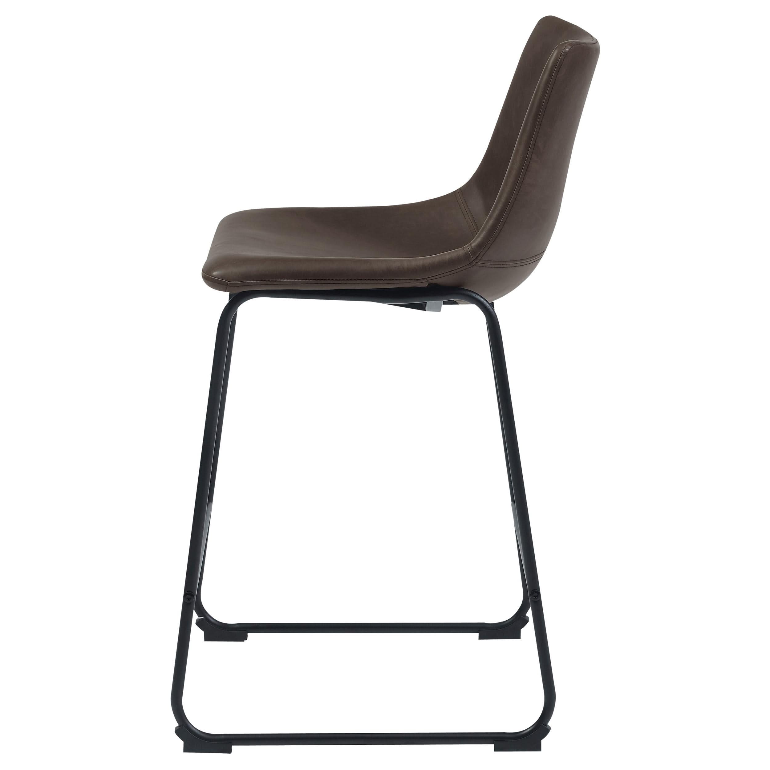 Silla de mostrador tapizada Michelle marrón (juego de 2)