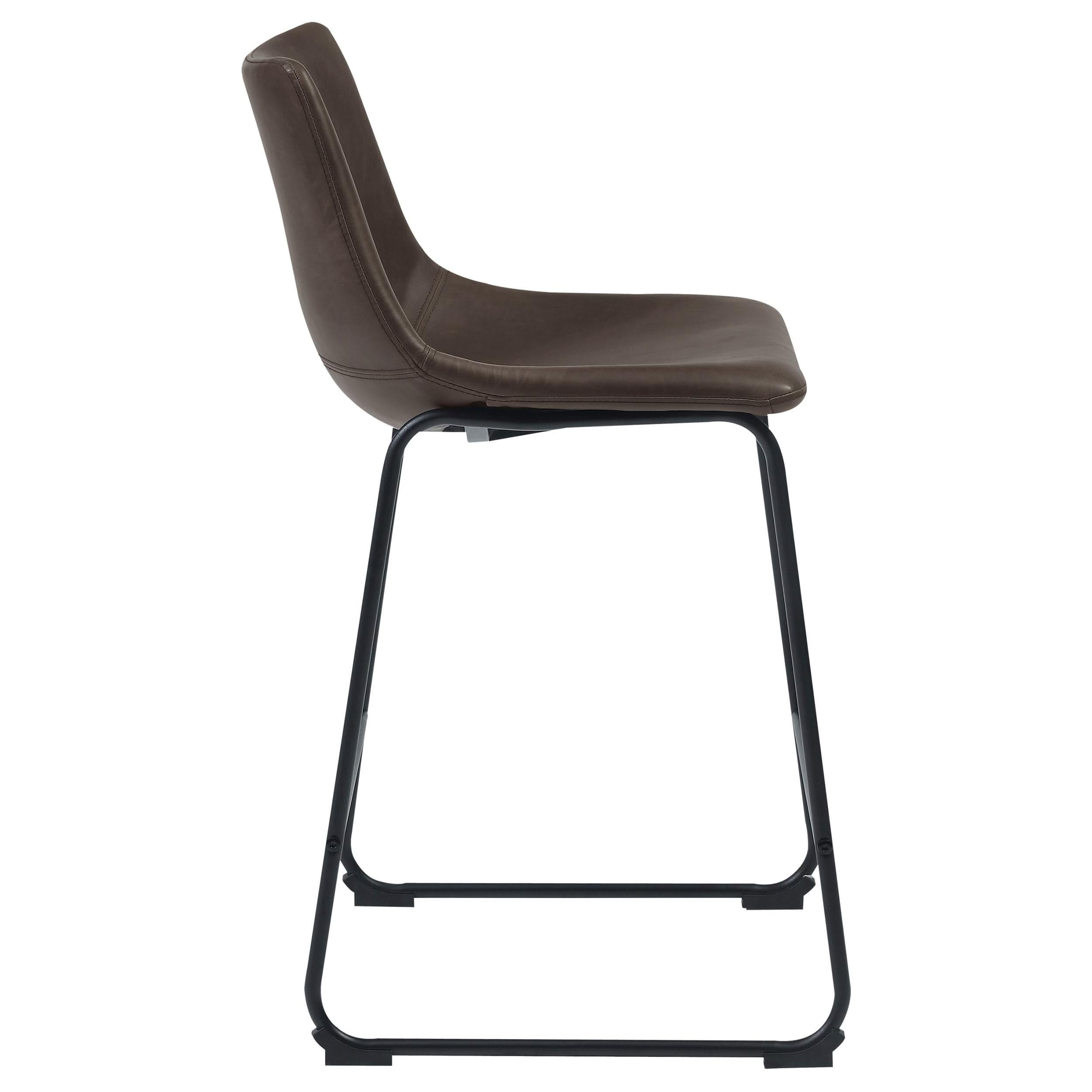 Silla de mostrador tapizada Michelle marrón (juego de 2)