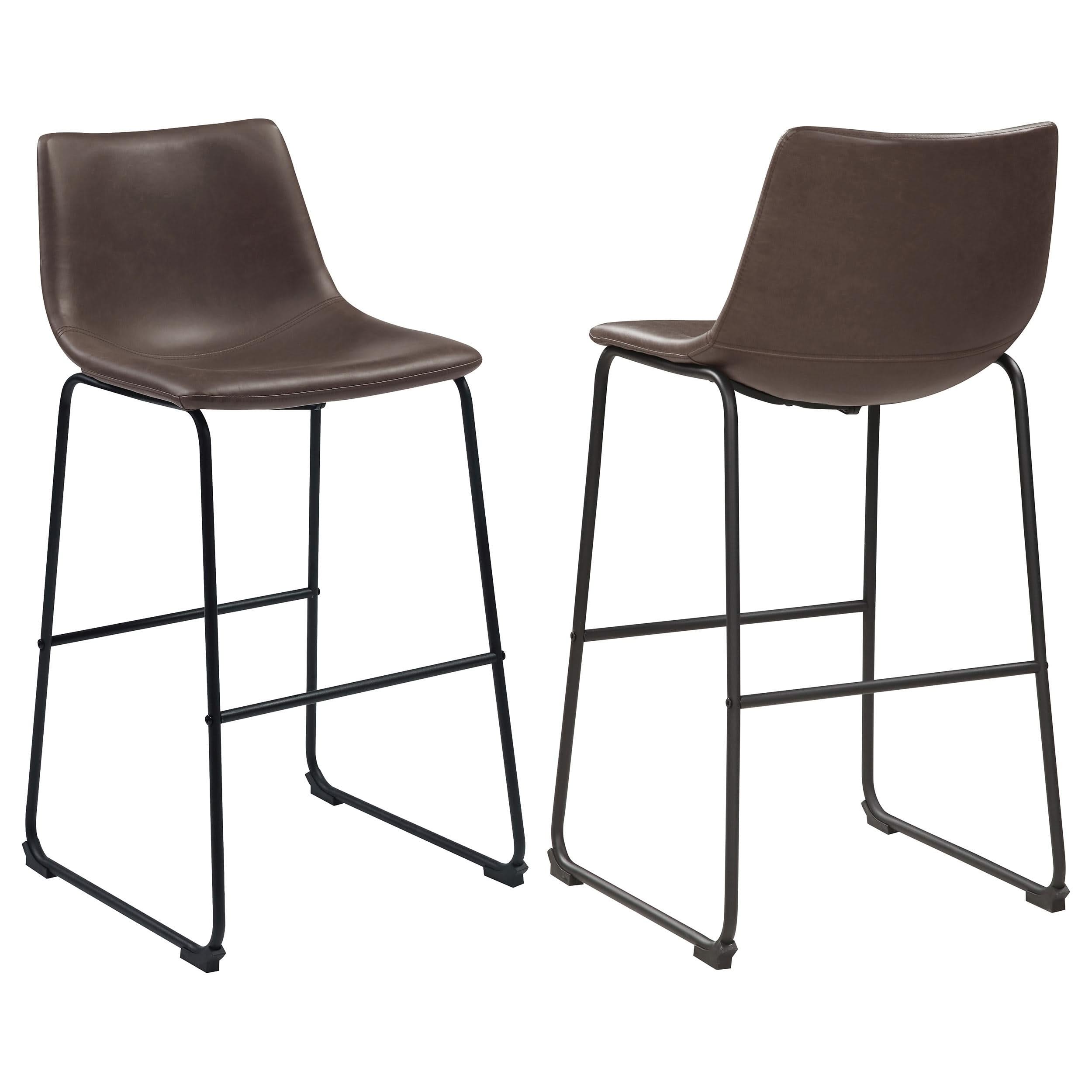 Silla de bar tapizada Michelle marrón (juego de 2)