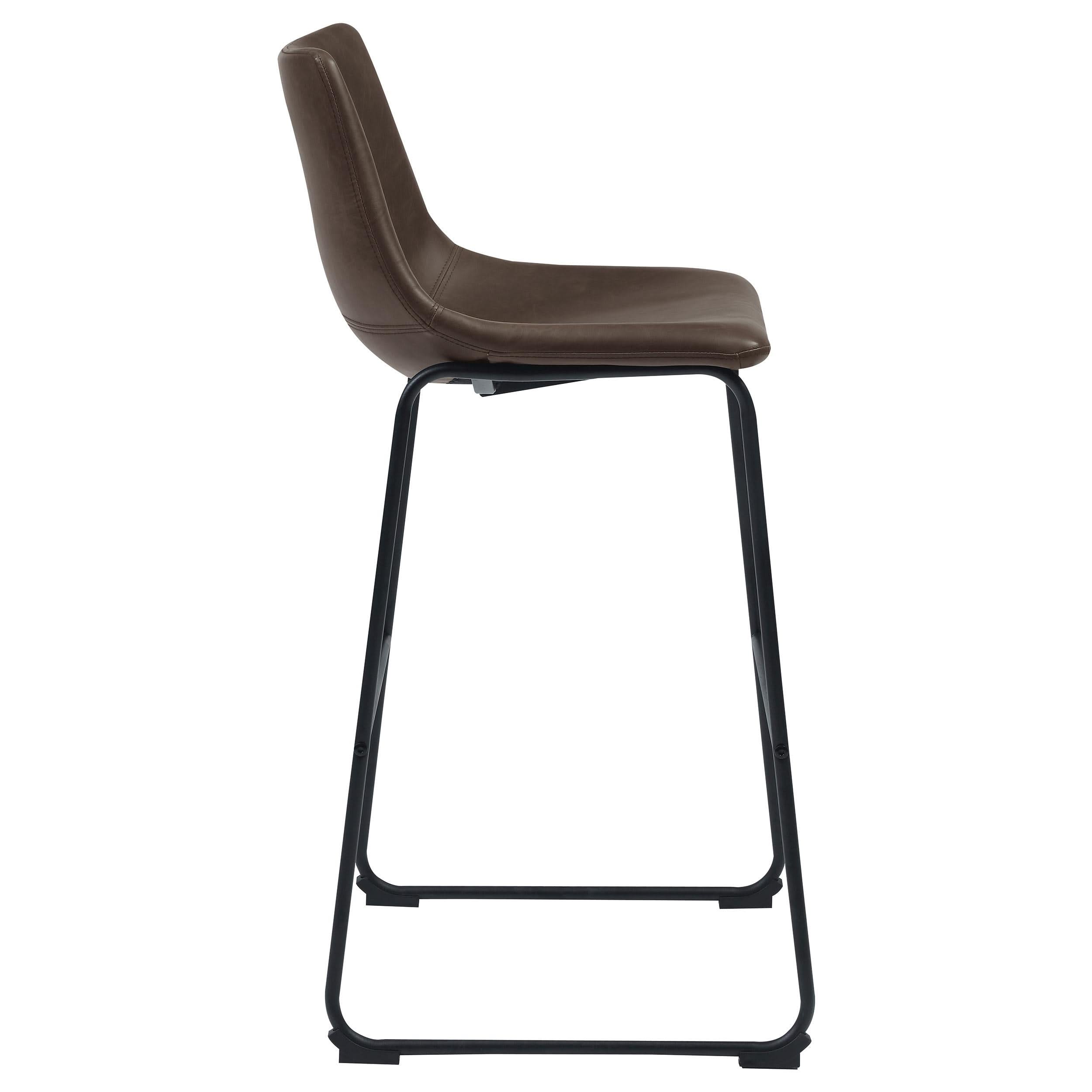 Silla de bar tapizada Michelle marrón (juego de 2)