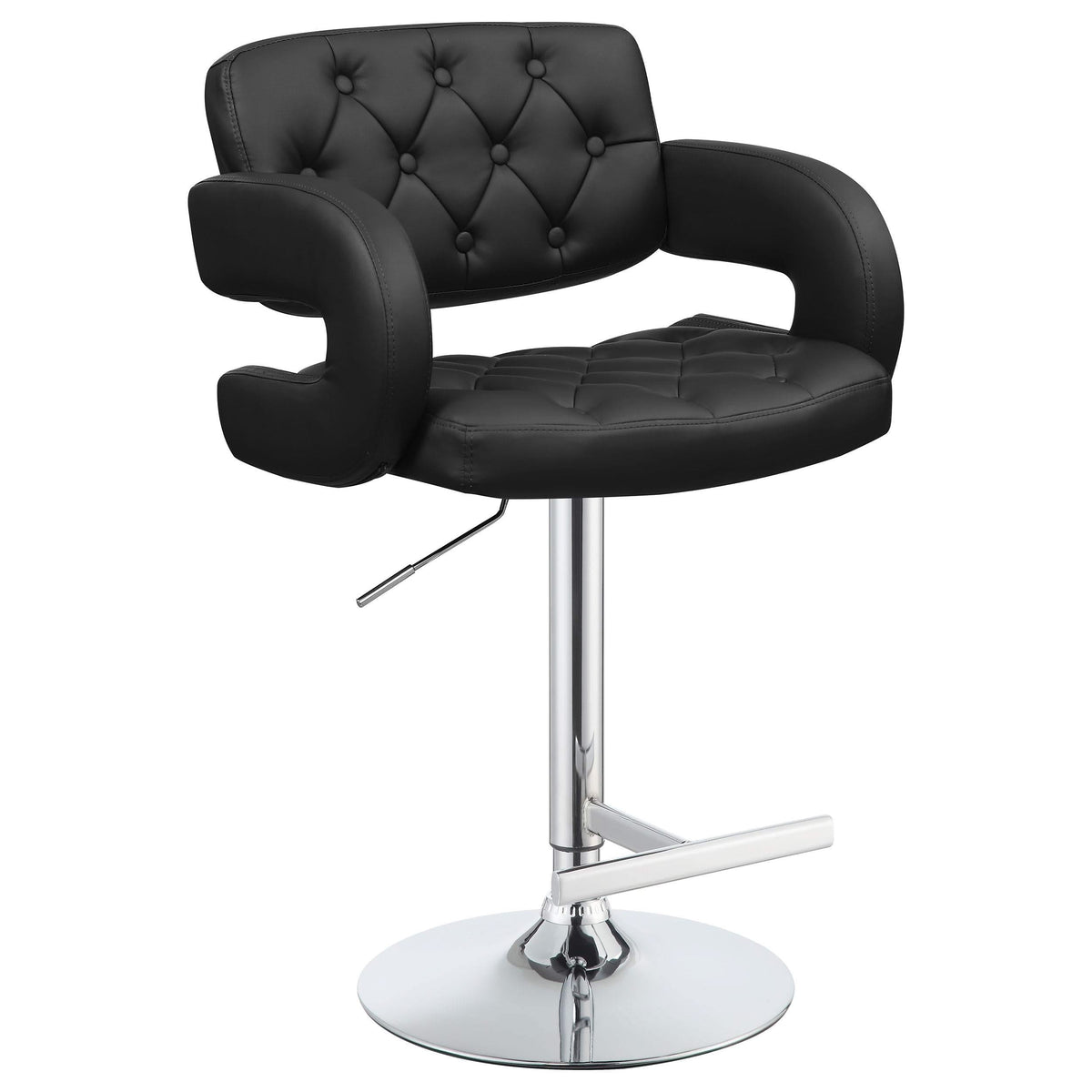 Taburete de bar ajustable Brandi negro y cromado