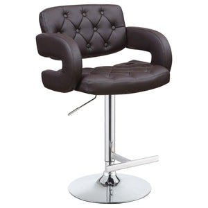 Taburete de bar ajustable Brandi cromado y marrón