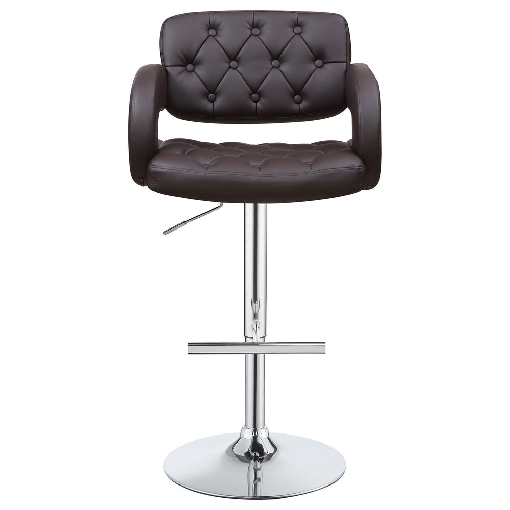 Taburete de bar ajustable Brandi cromado y marrón