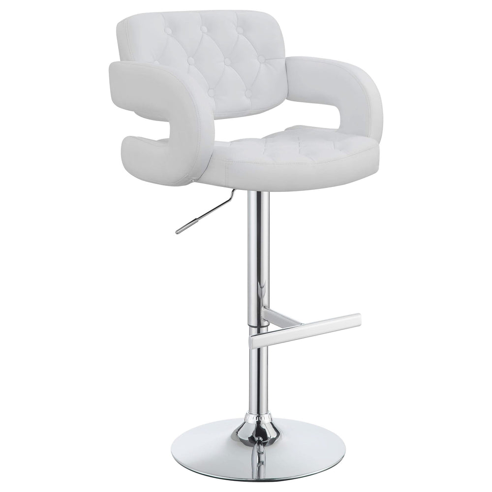 Taburete de bar ajustable Brandi cromado y blanco