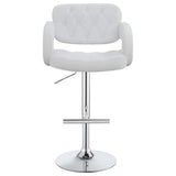 Taburete de bar ajustable Brandi cromado y blanco