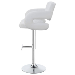 Taburete de bar ajustable Brandi cromado y blanco