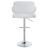 Taburete de bar ajustable Brandi cromado y blanco