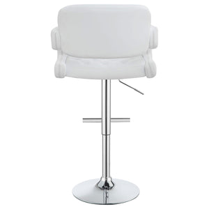 Taburete de bar ajustable Brandi cromado y blanco