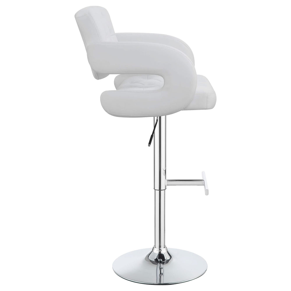 Taburete de bar ajustable Brandi cromado y blanco