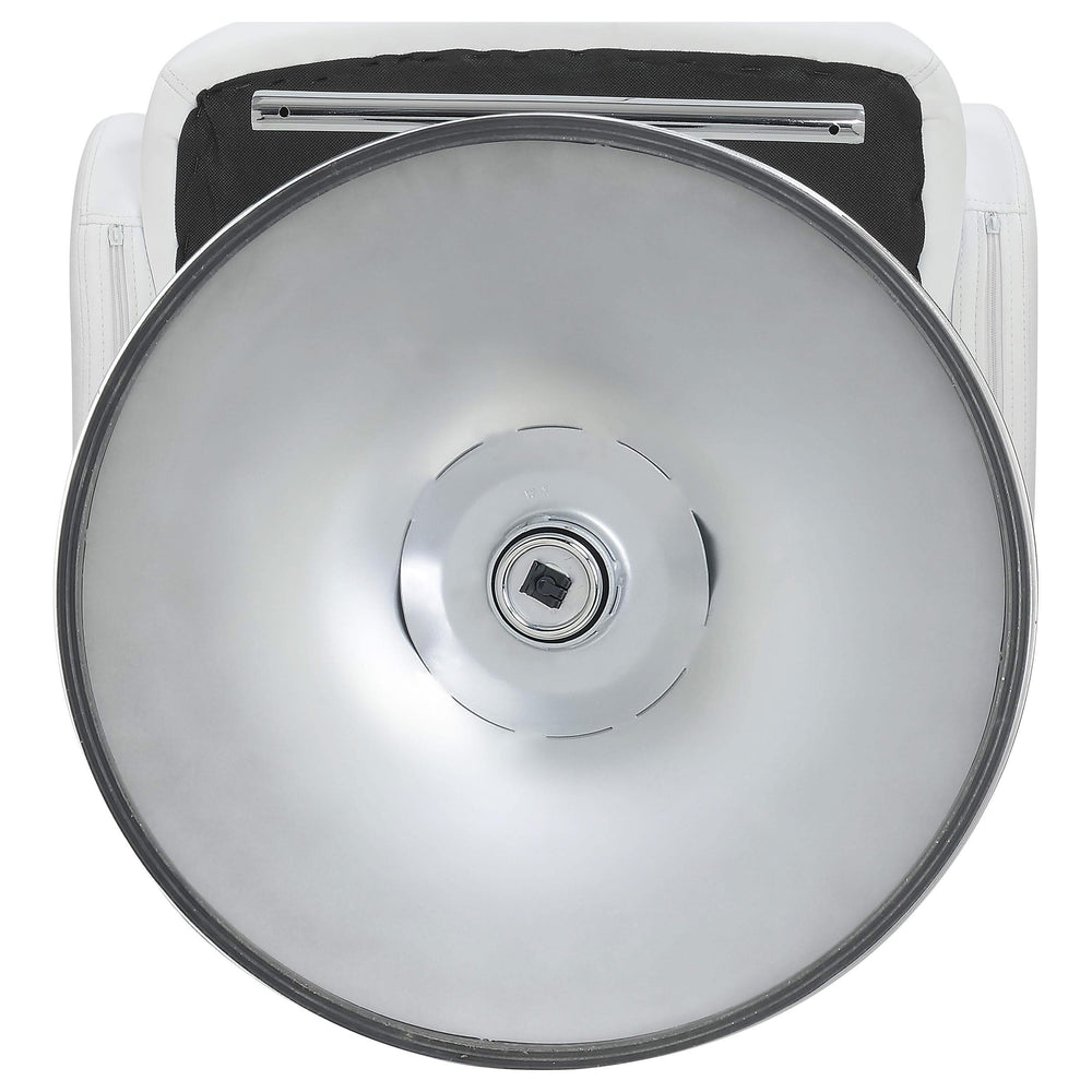 Taburete de bar ajustable Brandi cromado y blanco