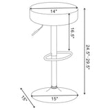 Ramses 29-inch Adjustable Bar Stool Chrome and Black