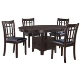 Juego de comedor Lavon de 5 piezas con hojas extensibles ovaladas, color espresso
