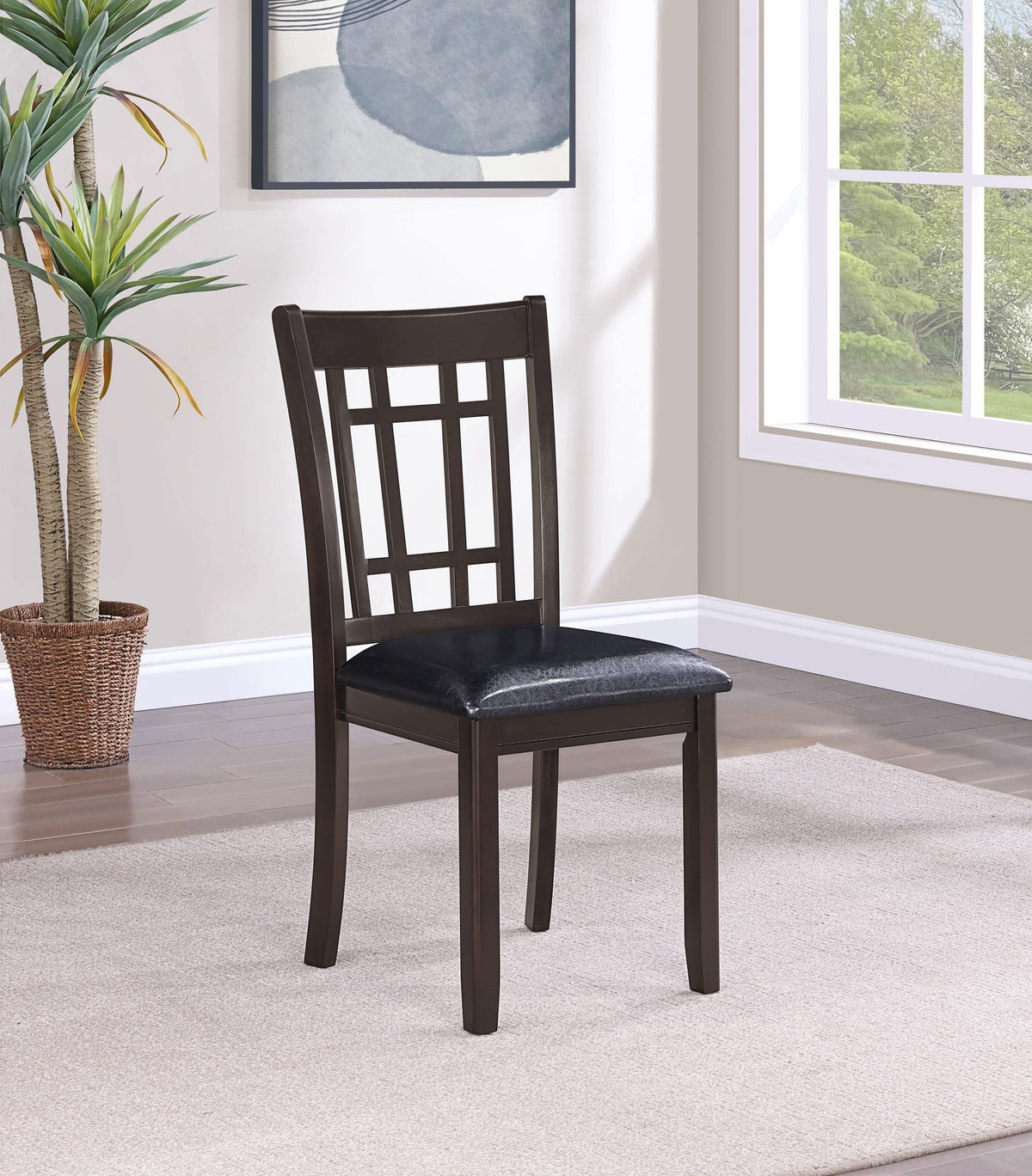 Silla de comedor auxiliar de madera Lavon color espresso (juego de 2)