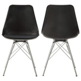 Silla de comedor Juniper de polipropileno negra (juego de 2)
