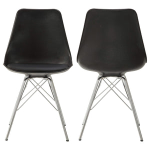 Silla de comedor Juniper de polipropileno negra (juego de 2)
