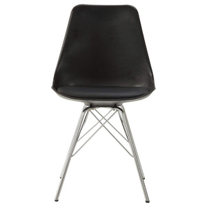 Silla de comedor Juniper de polipropileno negra (juego de 2)